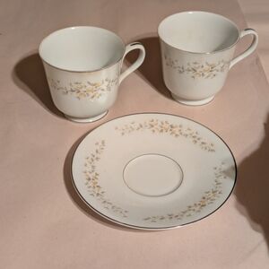 Elegant Floral White and Cream Tea Set